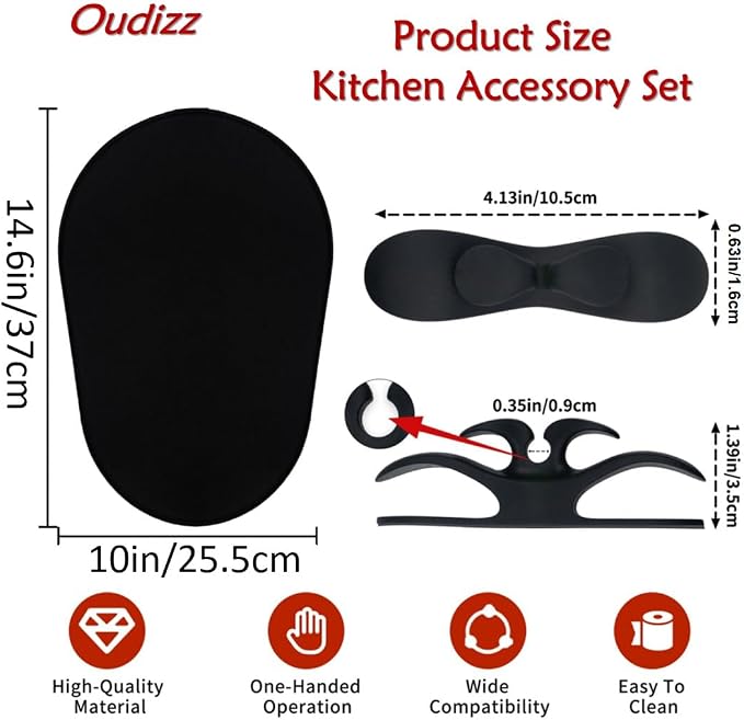 Mixer Sliding Mats for Stand Mixer With 2 Black Mixer Accessories,Mixer Slider Mat Compatible with 5-8QT Bowl-Lift Stand Professional Mixer