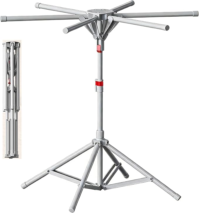 Drying Rack Clothes Outdoor Portable Foldable Laundry Drying Rack Collapsible with Hanger Indoor, Metal