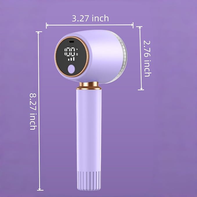 New Fabric Shaver and Lint Remover 2-in-1, Rechargeable Electric Clothes Defuzzer with LED Display, 6 Blades & 3 Speeds for Sweater, Blanket, Furniture (Purple)