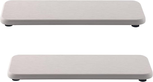 NiuYichee 2 Pcs Water Absorbing Stone Trays, Kitchen/Bathroom Sink Soap Dish, Diatomite Tray Used for Hand Soap & Cosmetic Bottles in The Modern Home, 3.54" W x 9" L, White