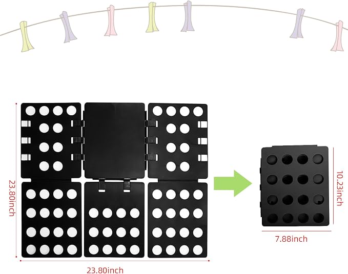 GYE T-Shirt Folding Board, Plastic Clothes Folder for Kids & Adults, Black | Durable plastic construction, fast and easy clothes folding, suitable for kids and adults, convenient home laundry organizer
