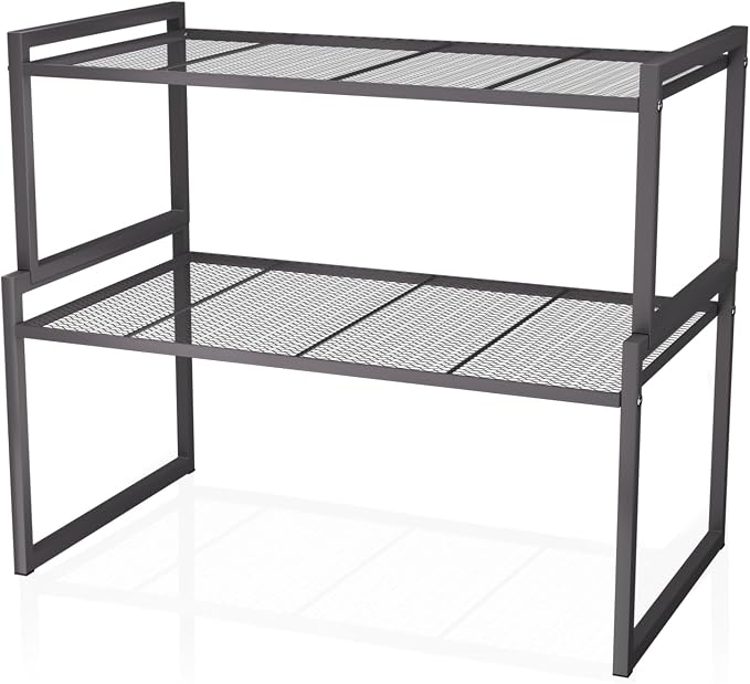 Set of 2 Cabinet Organizers 12.6''W 44 LBS Load Capacity Heavy Duty Kitchen Pantry Shelves Counter Countertop Storage Racks