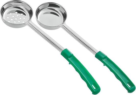 OCS Parts 2-Pack 4-Ounce Perforated and Solid Portion Spoons | Stainless Steel Dishwasher Safe Kitchen Multipurpose Portion and Serving Spoons