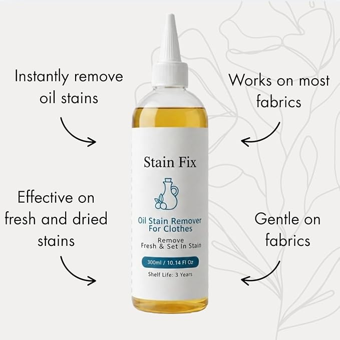 Oil & Grease Stain Remover for Clothes (8.72oz) – For Laundry | Removes Dried, Set-In Cooking Oil, Engine & Mechanic Grease Stains – Deep Fabric Spot Remover, Safe for All Fabric Types