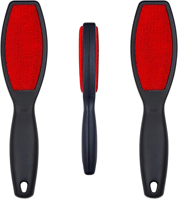Bistras 2pk Double Sided Fabric Lint Brush with Comfort Grip Handle, Lint Remover for Clothes, Pet Hair, Fuzz, Dust, Furniture