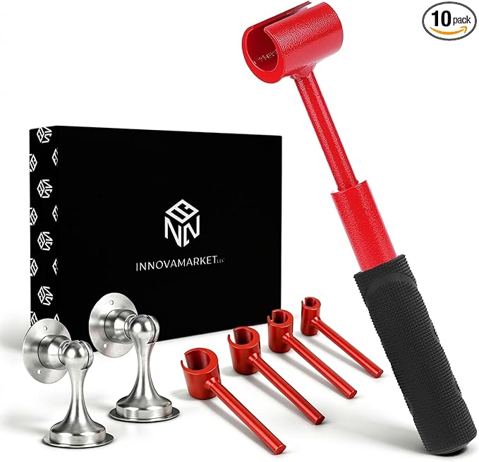 Door Hinge Adjustment Tool - Door Hinge Tool and Bender Adjuster with Stoppers Magnetic and Knob Wall Shield Bundle