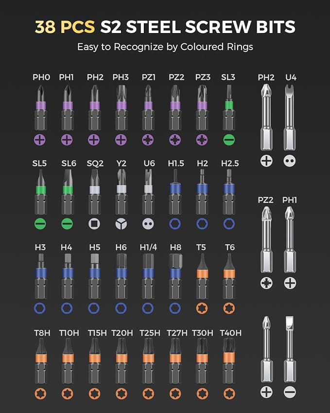 LIFEGOO Ratchet Screwdriver Set: 40 in 1 Magnetic Screwdriver Sets, DIY Combination Flexible Shaft Precision Screwdriver Kit with S2 Steel Bits for Electronics & Furniture Assembly, Bicycle Tools