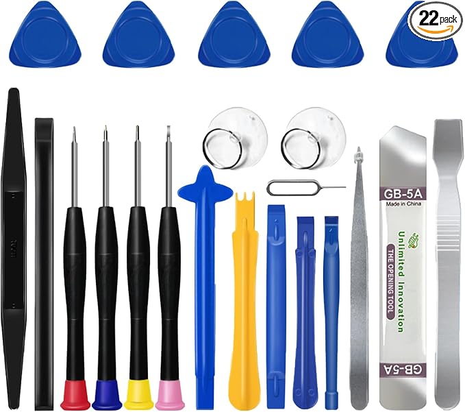 22 in 1 Repair Tool Kit, 22-Piece Opening Pry Tool Screwdriver Set, Electronics Magnetic Precision Screwdriver Set for iPhone,iPad,Computer,Cell Phone,Laptop,Tablet,MacBook,Watch,Camera, etc