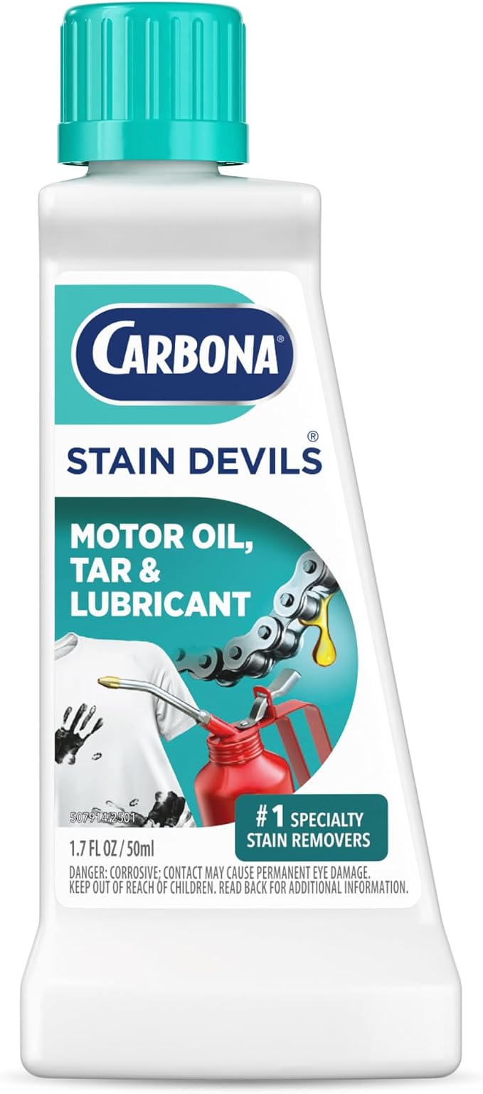 Carbona Stain Devils #7 (1.7 Fl Oz), Targeted Spot Cleaner for Motor Oil, Tar & Lubricant Stains, Safe on Skin & Washable Fabrics