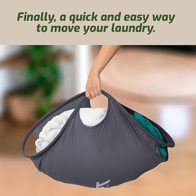 Laundry Turtle Collapsible Laundry Basket for Washer & Dryer (Grey, Small)