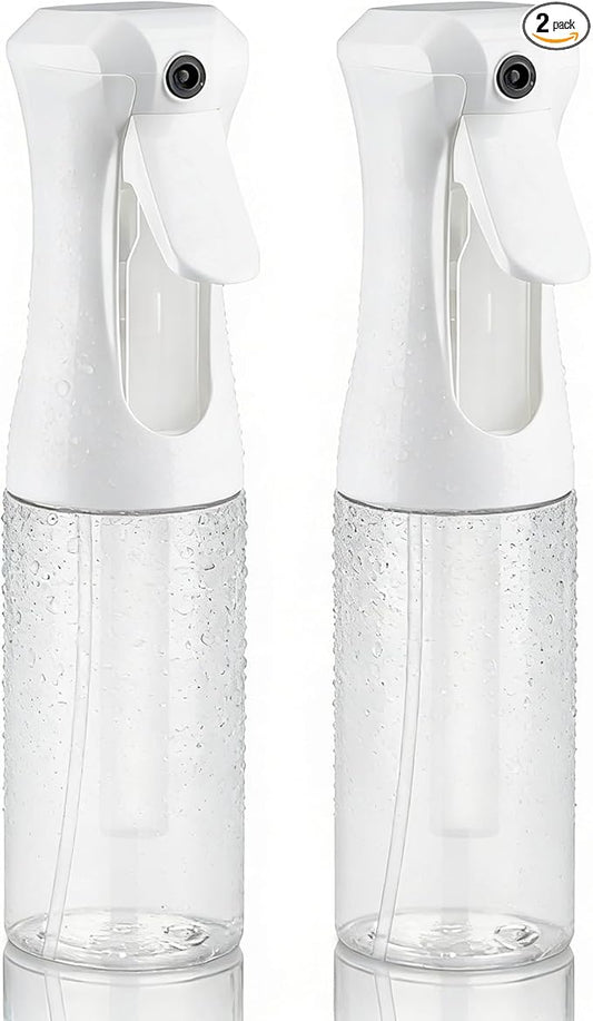 Continuous Spray Bottle, 6.8 OZ Hair Spray Bottles, Ultra-Fine Mister Spray Bottle for Hairstyling, Cleaning, Plants, Pets, Salons, and More (2 Pack)