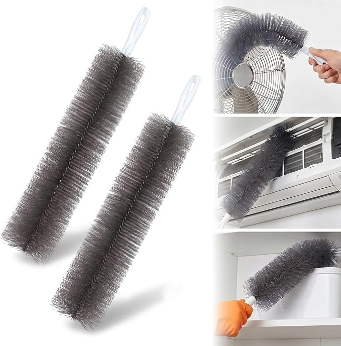 2026 New Bendable Microfiber Head Reusable Dust Remover | Fan Cleaner Brush, Flexible Dusting Brush Tool for Electric Fans Air Conditioning Ceiling Fan Blind Home Car Vents Curtain