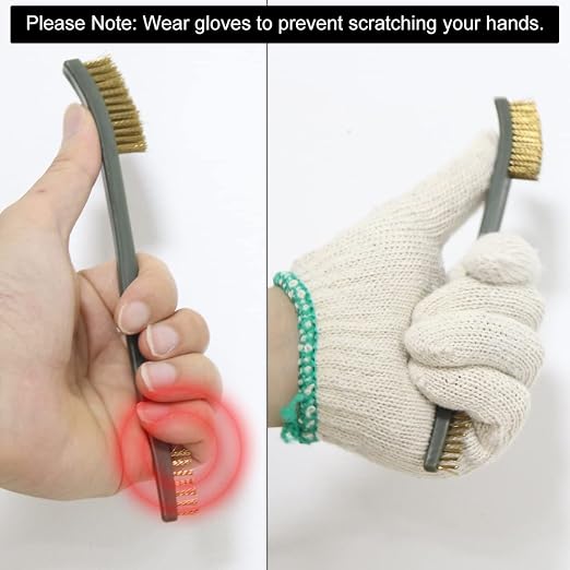 Mini Wire Brush Set, Paint and Dirt Remover, Cleaning Welding Slag and Rust, Handy Steel / Nylon / Brass Brush Suitable for Cleaning Paint / Dirt (3)