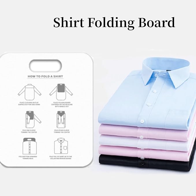 Laundry Folder Garment Organizer, Clothes Folding Board for Shirts Pants Baby Clothes, T Shirts Fast Folder Annular Hole Design Closet Accessory(White)