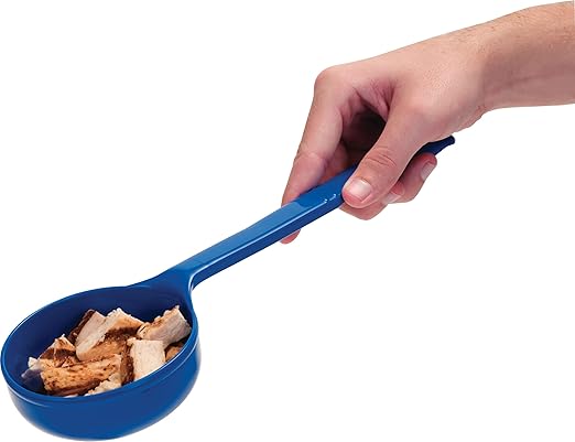 Carlisle FoodService Products 399214 Solid Long Handle Portion Control Spoon, 8 oz, Blue