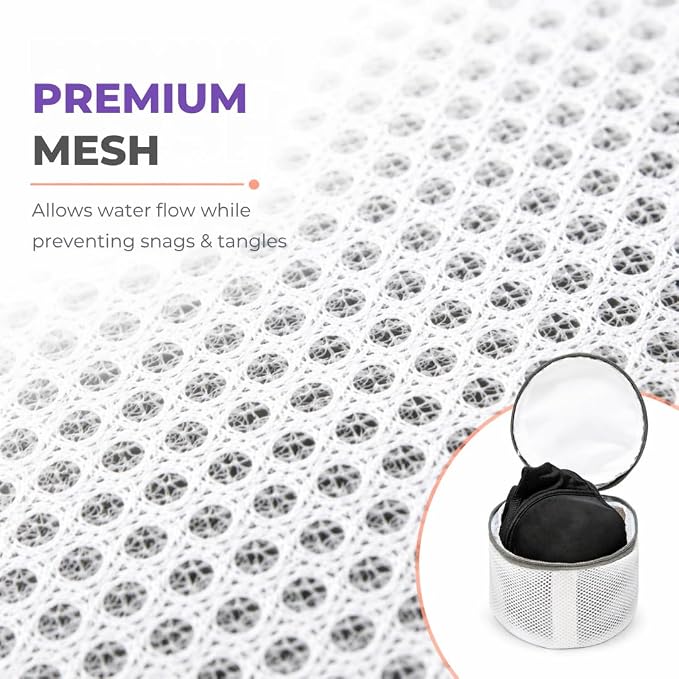 Laundry 360 Sanitized Mesh Wash Bra Bag for Delicates White Color | Protective Laundry Bag | Machine Washable Lingerie Net Bag