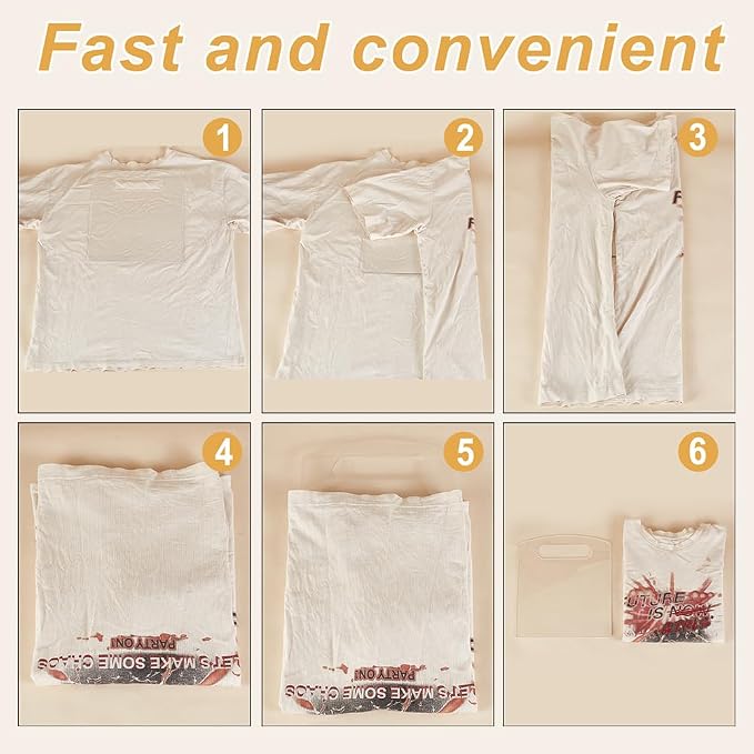 AHANDMAKER 2 PCS Shirt Folding Board 10 X 12 Inch Laundry Organizer with Hook Acrylic Folding Board for Clothes Durable Easy and Fast for Hanging T Shirt, Transparent