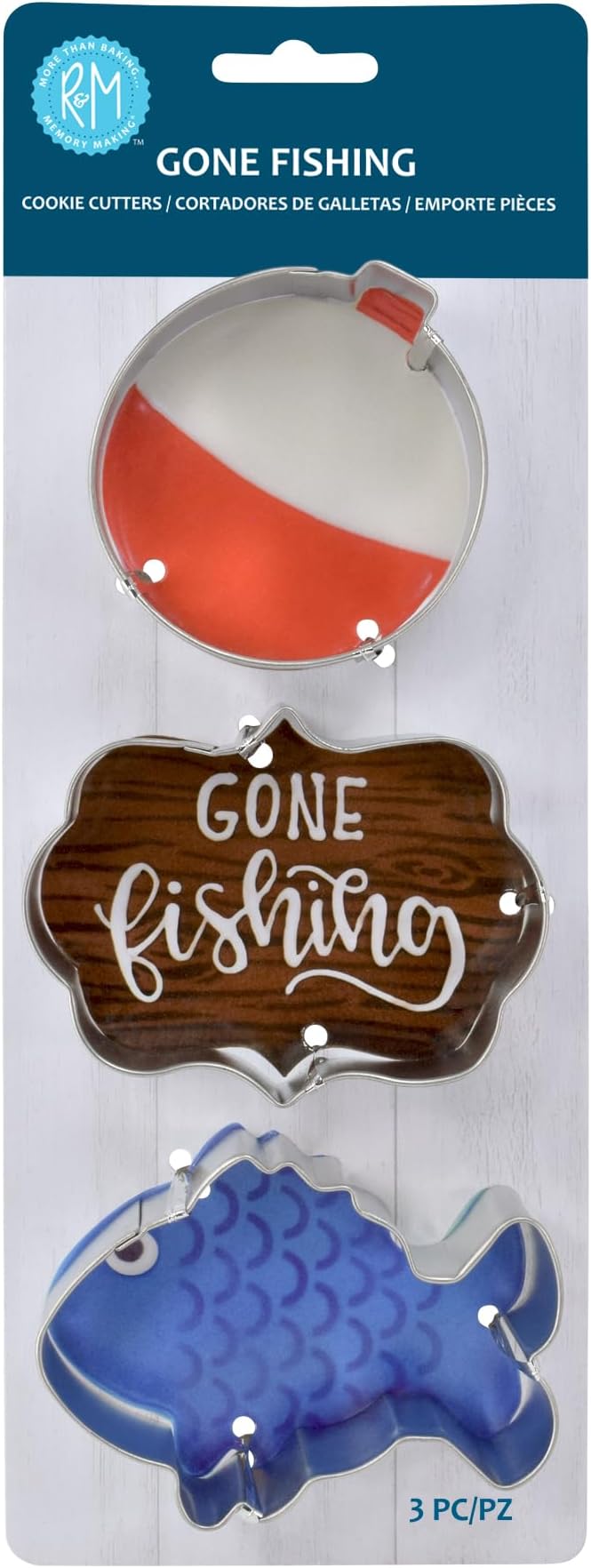 Fishing Themed Cookie Cutter Set by R&M International, Silver
