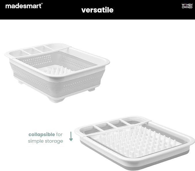 madesmart Collapsible Drying Dish Rack | SINKWARE Collection | Easy Storage | BPA-Free