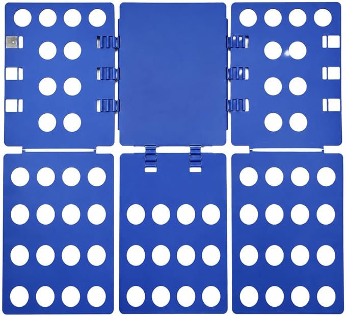 Shirt Folding Board, Shirt Folder - Folds Hoodies, Jeans & Shirts, Blue | Quick garment folding, heavy duty for thick clothes, for adults & kids, compact foldable design, no assembly required