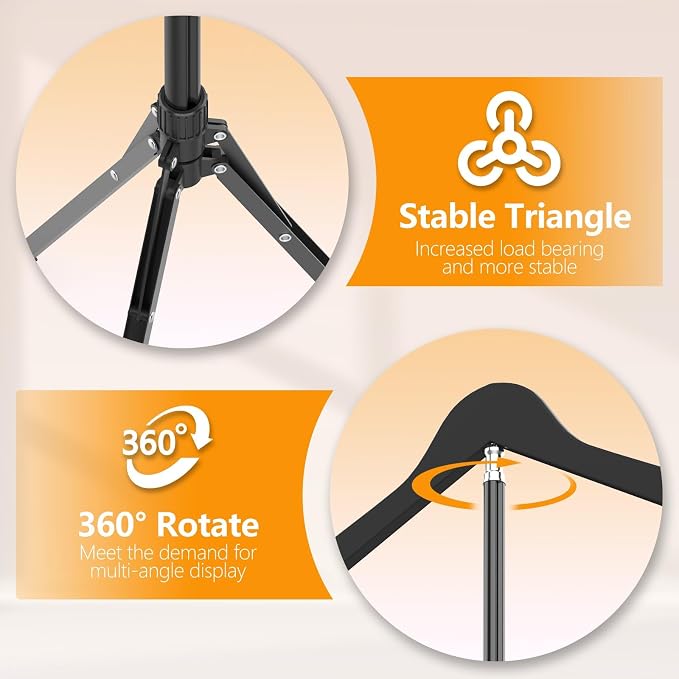 2 Pack Adjustable Shirt Display Stand 32-63 Inch, Foldable Clothing Display Stand Mannequin Torso for Retail Vendors, Multi-Use Steamer Rack Stand for Clothes Garment (2)