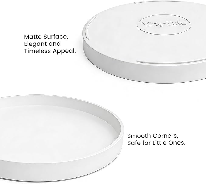 2 Pack 9" Bathroom and Vanity Tray, ABS Bathroom Counter Organizer, Coffee Table Decor for Perfume, Candles, Keys &More. Kitchen Countertop Organizer, Decorative Tray Soap Holder, White