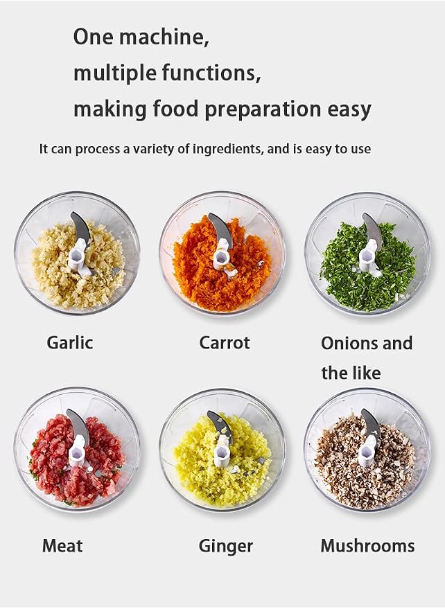 Manual Vegetable Choppers Food Processor, Portable Hand Pull String Garlic Mincer Onion Chopper, Large Capacity for Nuts, Veggies, Ginger, Herbs, etc., 900ml, Food Chopper Kitchen Cooking Tool