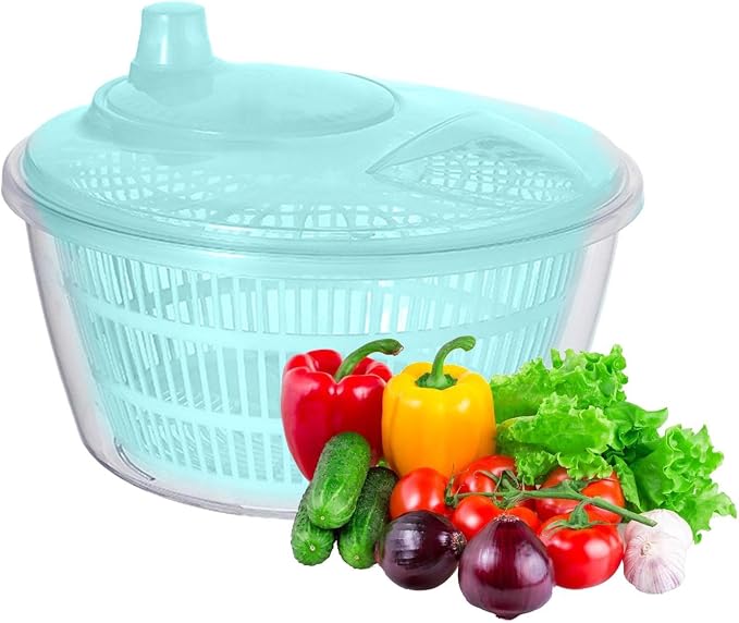 Generic Vegetable Fruit Washer ner, Manual Fruits Washer, Durable Salad Dryer Bowl, PP Salad ner Lettuce Dryer, Vegetable Washer Dryer With Effortless Action For Lettuce, Vegetables, Blue