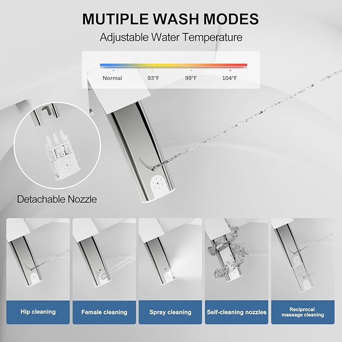 Smart Toilet with Bidet Built In, Modern Tankless Bidet Toilet with Auto Open/Close, Self-cleaning, Instant Warm Water&Dry, Heated Seat, One-Piece Toilet with Night Light, Auto Flush