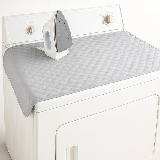 Iron Anywhere Magnetic Ironing Mat 18" x 31" – Quilted Heat-Resistant Blanket for Washer Dryer Tops – Foldable Portable Tabletop Pressing Pad and Board Alternative