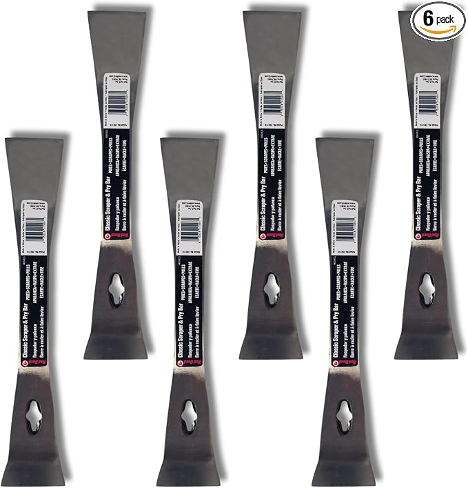 Red Devil 4050CL Classic Scrape & Pry Bar - Heavy-Duty Multi-Purpose Tool, Hardened Steel Construction, Dual Chisel Edges, Pack of 6