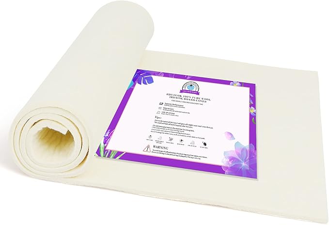 Rdutuok 16x56x3/8 Inch 100% New Zealand Wool Ironing Mat for Quilters,Wool Ironing Board Cover Pad Pressing Mat Fits Large and Standard Boards for Quilter, Sewing, Quilting Supplies