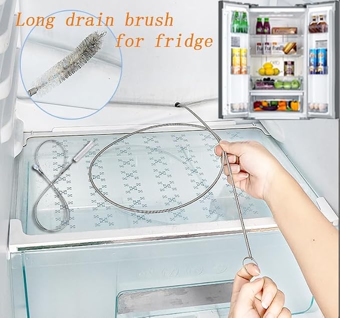 2 Pack 59" Flexible Pipe Cleaner Brush, Rustproof Bendable Drain Brush with Dual Bristles for Home, Bathroom, Car & Aquarium