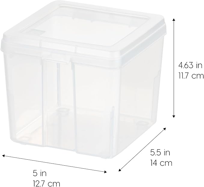 IRIS USA Food Storage Containers with Flip-Top Lid, 1.3 Qt - 10 Pack, Clear Stackable Food Containers for Kitchen & Pantry Organization, BPA-Free, Food Grade Plastic For Flour, Sugar, Dry Food, Grain
