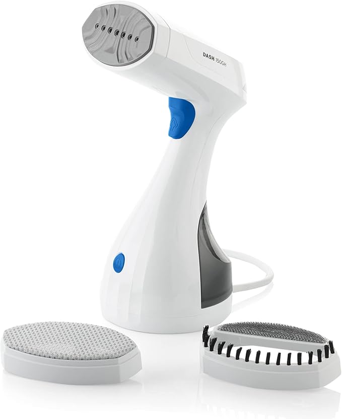 Reliable Dash Portable Garment Steamer, Continuous Steam, 30 sec Heat Up | Handheld Steamer, Fabric Brush, Light Weight, 1500W, Continuous Steam, Auto-shut off, Clothes Wrinkle Removal, White