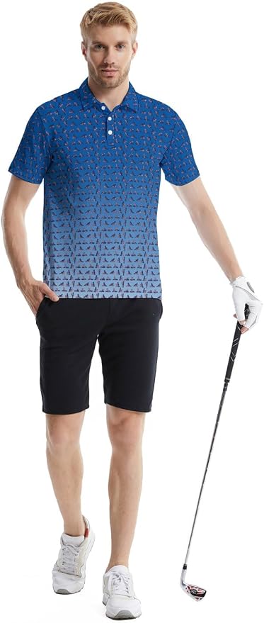 Polo Shirts for Men Moisture Wicking Mens Polo Shirts Patriotic Shirts for Men