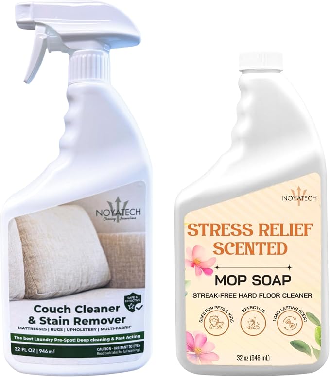 NOYATECH Couch Stain Remover and Mop Soap Floor Cleaner Bundle, Pet Safe
