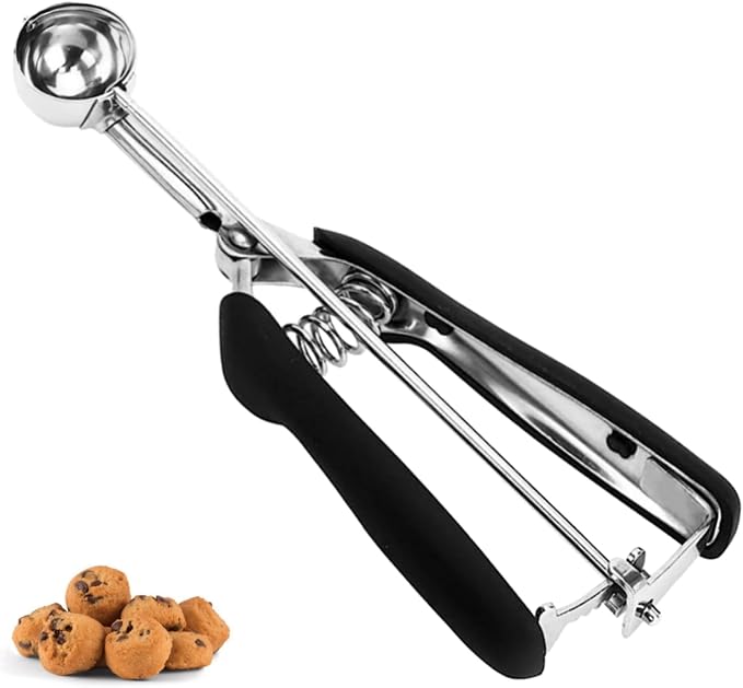 Stainless Steel Mini Cookie & Cupcake Scoop - 30mm, Non-slip Grip (Pack of 18/8)
