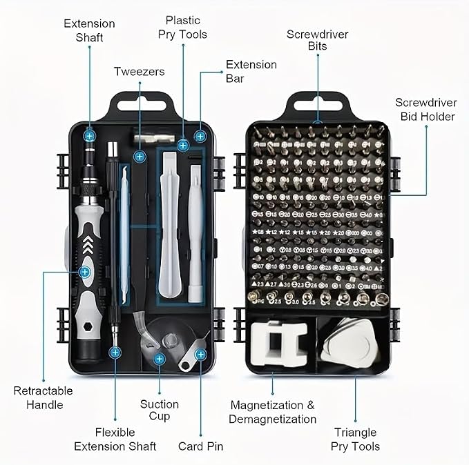 Ultimate 117 in 1 All-in-One Precision Screwdriver Kit: Professional Magnetic Tool Set for MacBook, iPhone, PS5/PS4/Xbox Console, Laptop, Watch, Electronics Repair