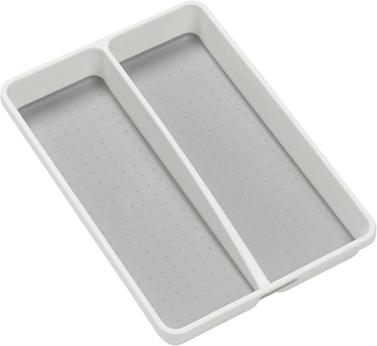 madesmart Small Utensil Tray, Multi Purpose Storage Organizer, Deep Storage for Ladles, Whisks & Serving Tools, Non Slip Lining, for Drawers & Home Organization, White