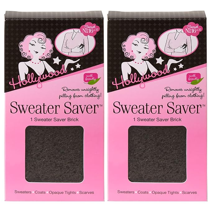 Hollywood Fashion Secrets Sweater Saver – Lint Remover Fabric Shaver & Depilling Tool, Fuzz & Pill Remover Stone for Sweaters, Coats & Clothes, 2 Pack