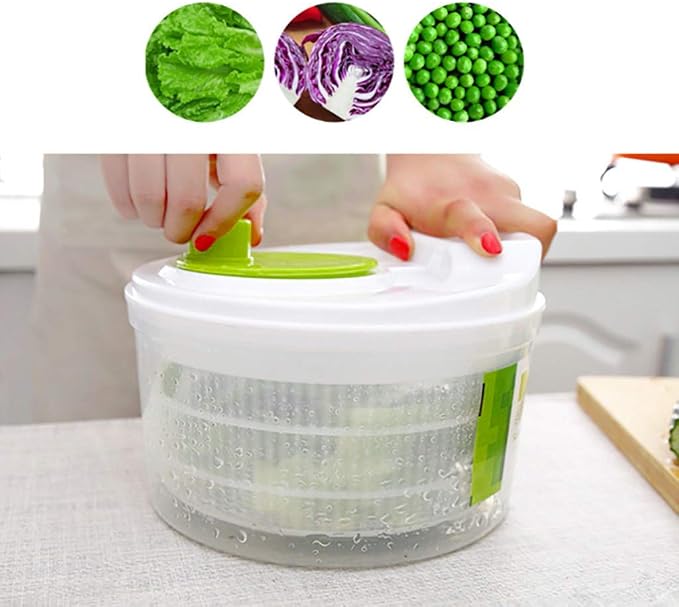 Large Capacity Manual Vegetables Washer Dryer Safe Quick Fruit and Vegetable Washing Machine fruit Washing Bowl with Strainer for Kitchen Gadgets Gifts for Men Women