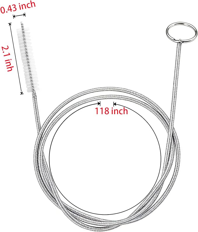2Pack 118 Inch Flexible Drain Brush, Sunroof Drain Cleaning Tool for Ice Maker Fridge & AC Drain Line