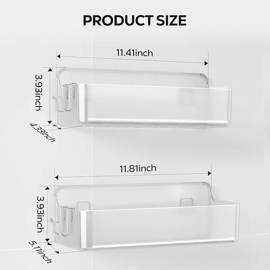 Nieifi Adhesive Wall Shelf, Shower Shelves, Shower Organizer for Bathroom Organization (A-Clear, 2 pieces)