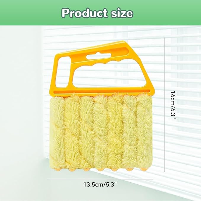 Window Blind Cleaner Duster Tool, 7 Finger Scrub Brush with Washable Microfiber Sleeves, Color Coded Cleaning Kit for Mini Vertical Blinds, Air Conditioner Vents and Fans