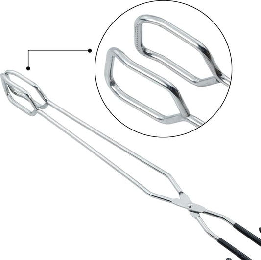 HINMAY Extra Long Scissor Tongs 16-Inch Stainless Steel Barbecue Grilling Tongs