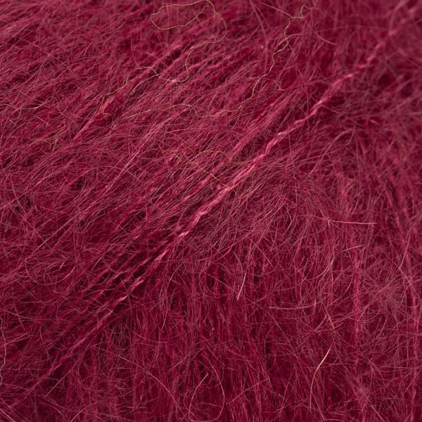 Mohair and Silk Yarn Drops Kid-Silk, 0 or Lace, 2 Ply, 0.9 oz 230 Yards per Ball (70 Bordeaux)