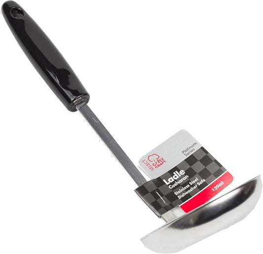 Chef Craft Select Cooking Ladle, 11.5 inch, Stainless Steel/Black (Pack of 2)