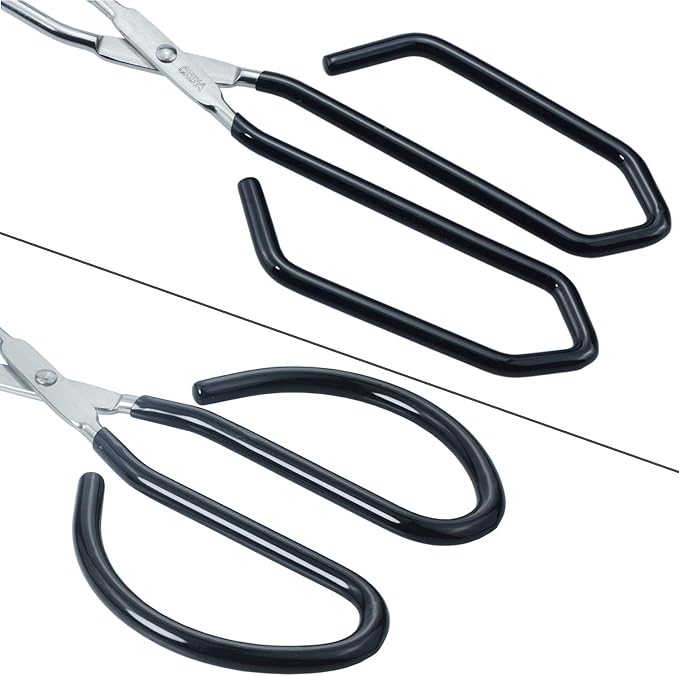 HINMAY Scissor Style Tongs 10-Inch and 11-Inch Set Stainless Steel Wire Tongs, Set of 2