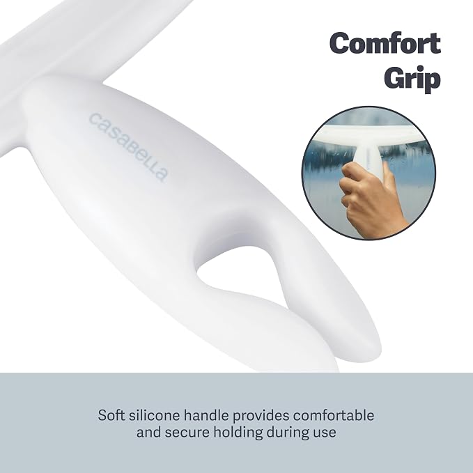 Casabella, White 44037 Clip on Silicone Squeegee, 8.25" (Pack of 6)